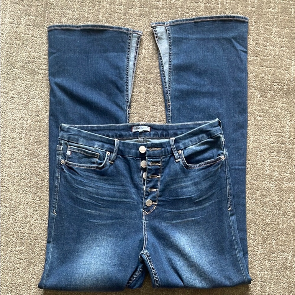 Dear John Tall Women’s Button Up Jeans Blue Flare Wide Leg Jeans Size-W31 X L32 - Picture 14 of 14